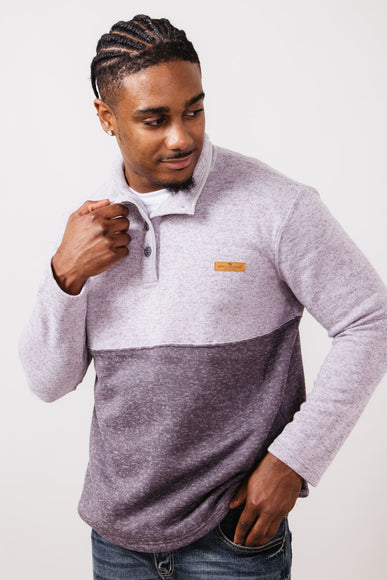 Simply Southern Quarter Snap Pullover for Men in Smoke