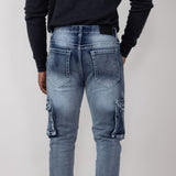 True Luck Fallon Cargo Straight Jeans for Men