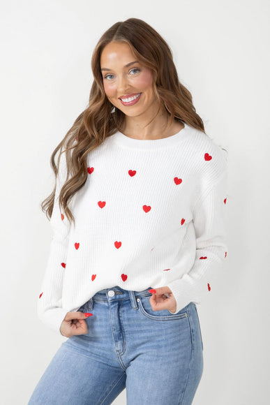 Miracle Heart Sweater for Women in White