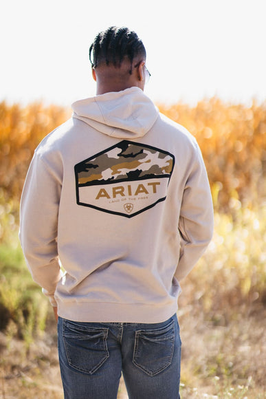 Ariat Camo Hex Hoodie for Men in Beige