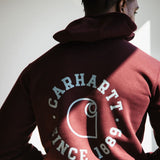 Carhartt 1889 Rain Defender Loose Fit Midweight Logo Graphic Sweatshirt for Men in Port