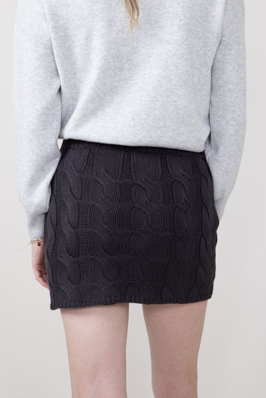 Cable Knit Sweater Mini Skirt for Women in Charcoal