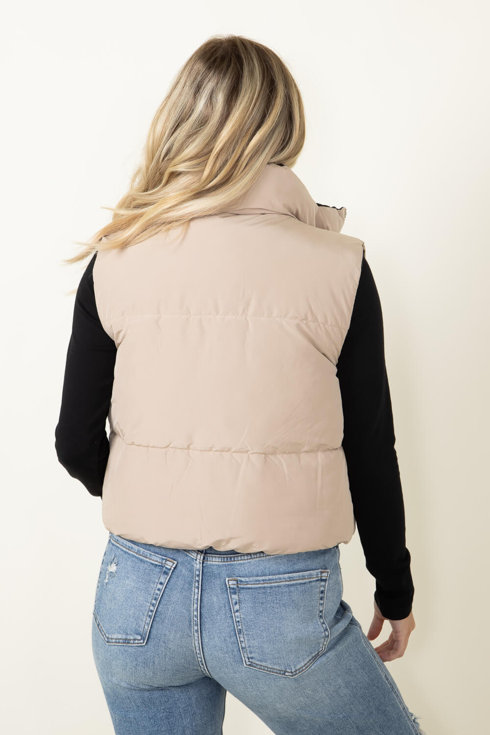 Beige puffer vest online