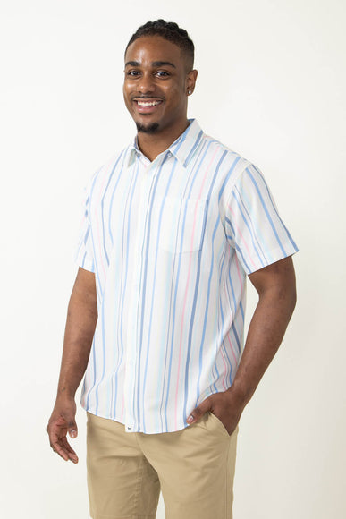 Simply Southern Stripe Button Down Shirt for Men in White