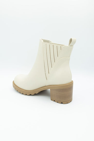 Soda Wisely Lug Booties for Women in Bone