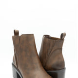 Soda Wisely Lug Booties for Women in Brown