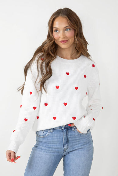 Miracle Heart Sweater for Women in White