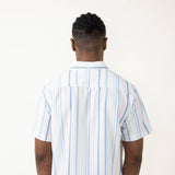 Simply Southern Stripe Button Down Shirt for Men in White