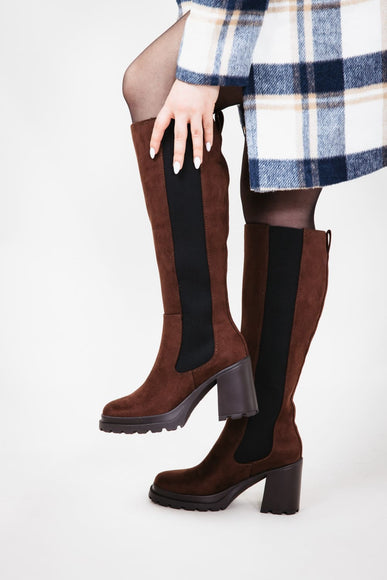 Soda Hyland Tall Lug Boots for Women in Brown