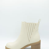 Soda Wisely Lug Booties for Women in Bone