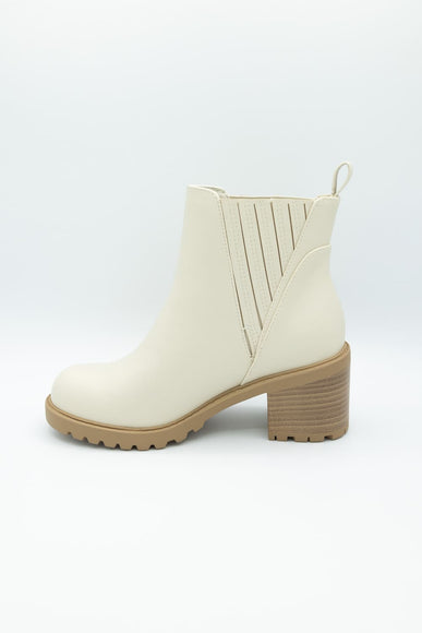 Soda Wisely Lug Booties for Women in Bone