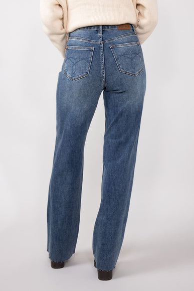 Judy Blue High Waist Raw Hem Straight Jeans for Women