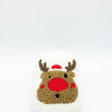 MIA Christmas Reindeer Slippers for Women in Cream