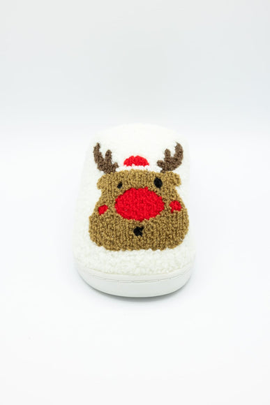 MIA Christmas Reindeer Slippers for Women in Cream