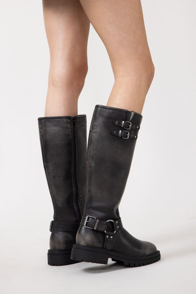 MIA Franco Buckle Tall Boots for Women in Black