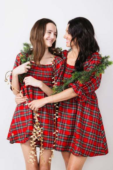 Simply Southern Youth Holiday Dress for Girls in Plaid