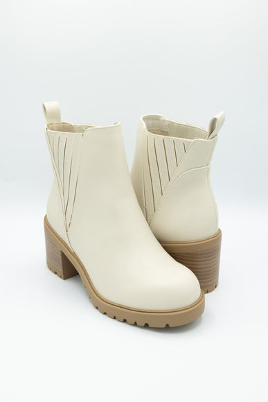 Soda Wisely Lug Booties for Women in Bone