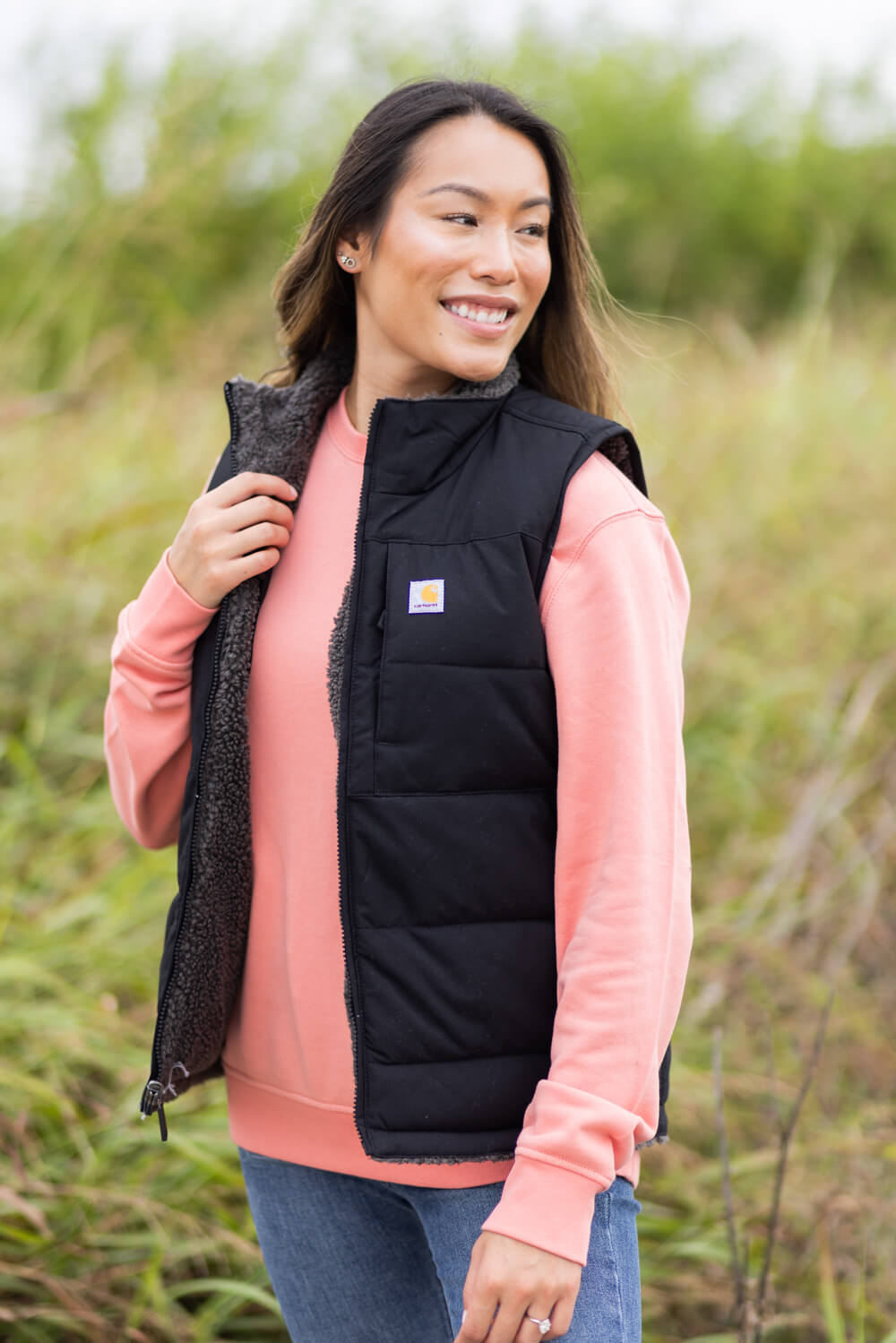 Carhartt Montana Puffer Insulated Reversible Vest for Women in Black Glik s