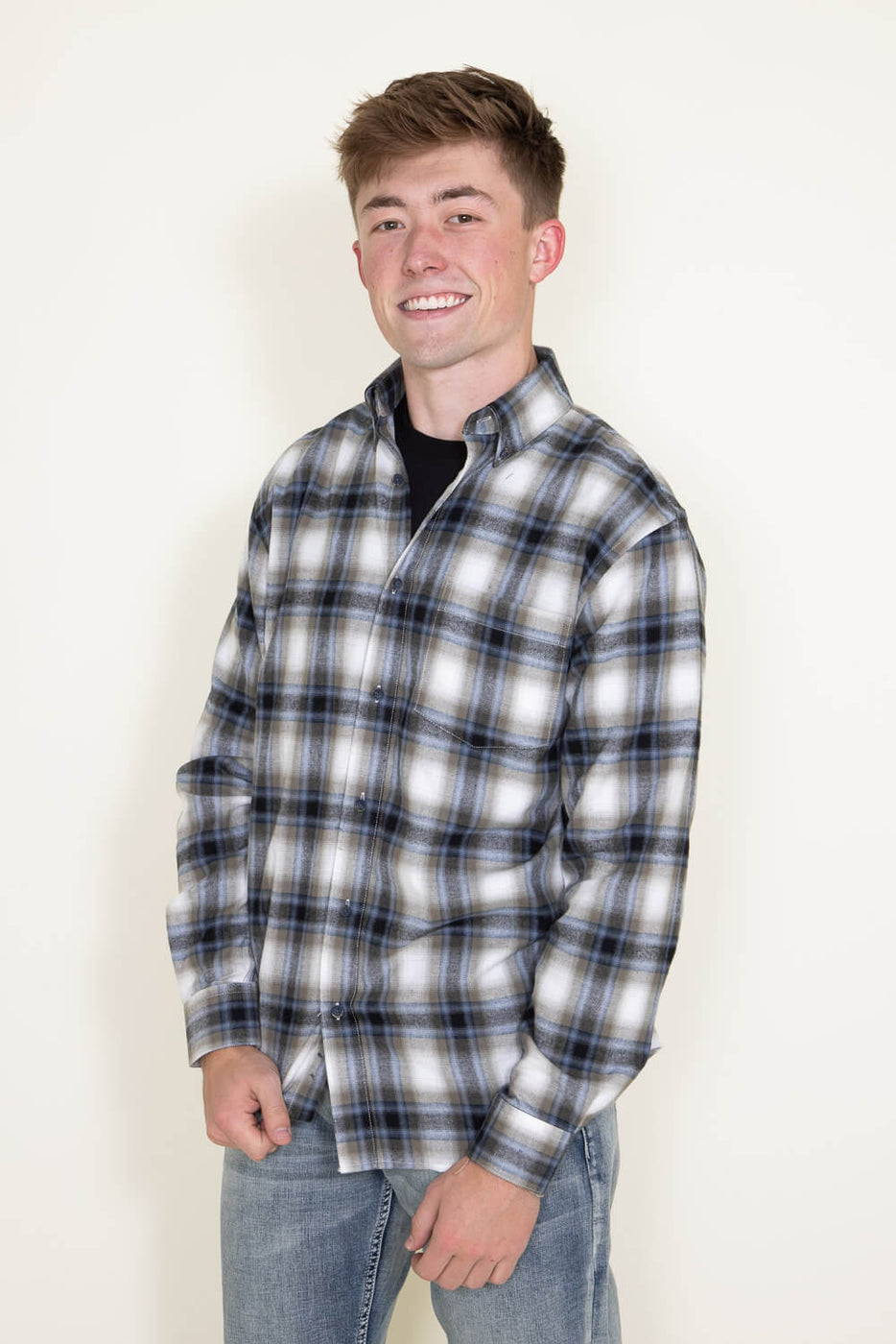 Scope Apparel, L.P. Plaid Flannel Shirt for Men in Blue at Glik's , S