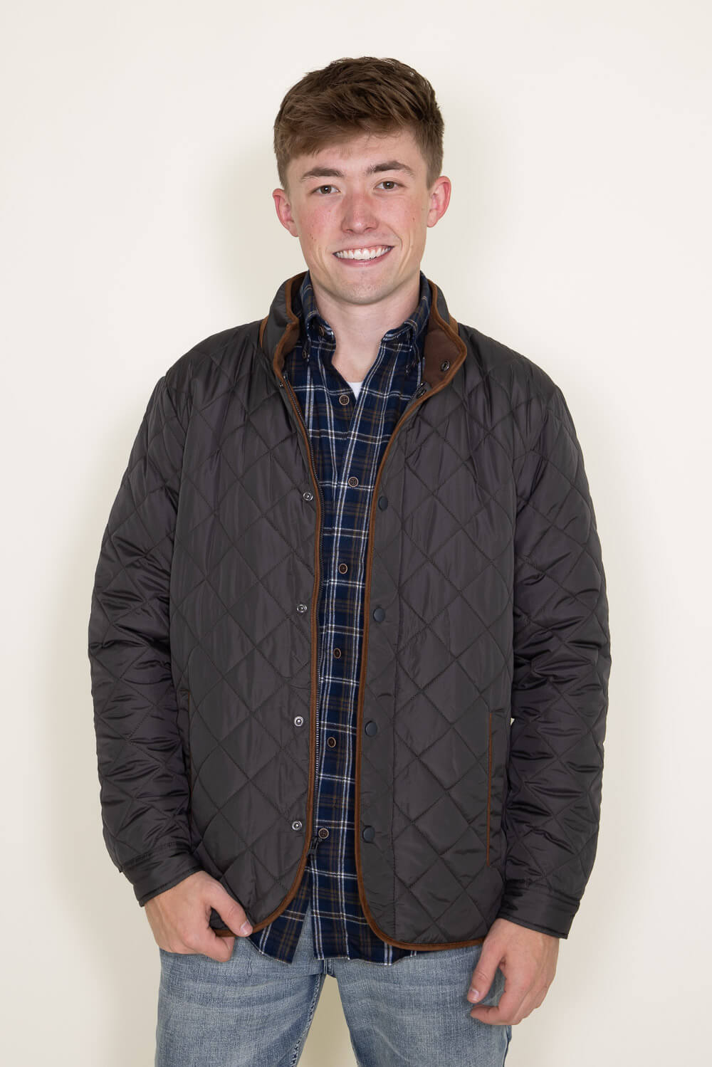 Quilted Field Jacket for Men in Dark Grey | 9027-MIDNIGHT – Glik's