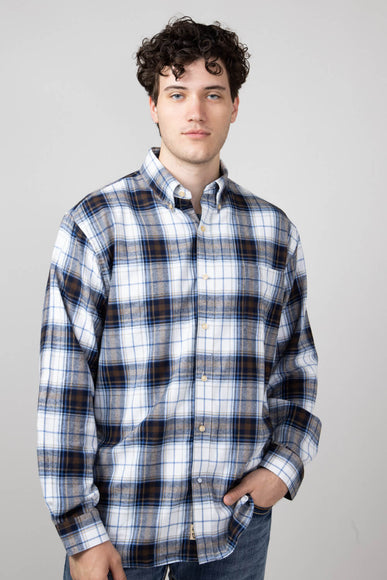 1897 Legends Flannel Shirt for Men in White/Brown/Blue