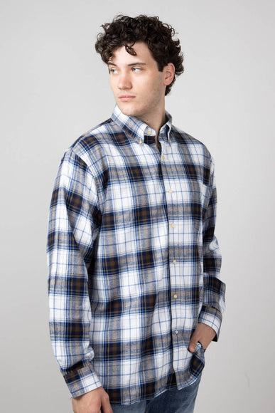 1897 Legends Flannel Shirt for Men in White/Brown/Blue