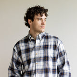 1897 Legends Flannel Shirt for Men in White/Brown/Blue