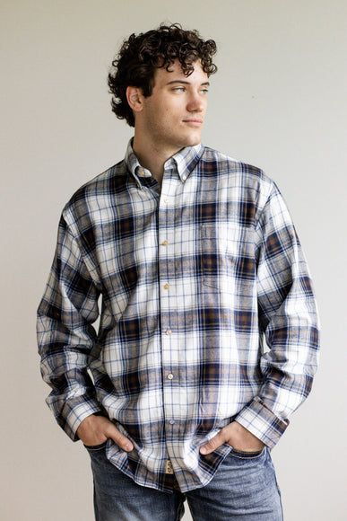 1897 Legends Flannel Shirt for Men in White/Brown/Blue