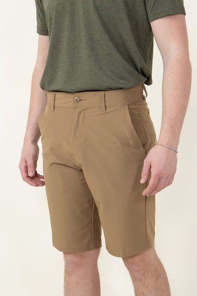 1897 Original Premier Slub Hybrid Shorts for Men in Khaki