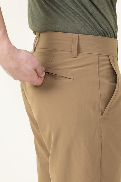 1897 Original Premier Slub Hybrid Shorts for Men in Khaki