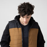 Puffer Vest Hood Jacket for Men in Rustic Timber
