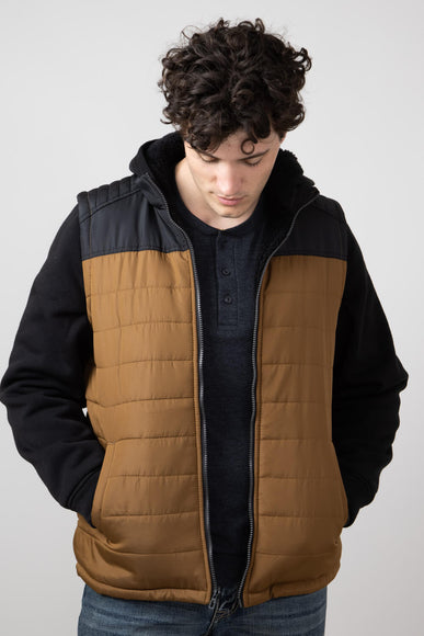 Puffer Vest Hood Jacket for Men in Rustic Timber
