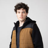 Puffer Vest Hood Jacket for Men in Rustic Timber
