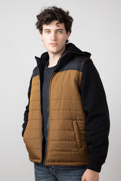 Puffer Vest Hood Jacket for Men in Rustic Timber
