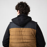 Puffer Vest Hood Jacket for Men in Rustic Timber
