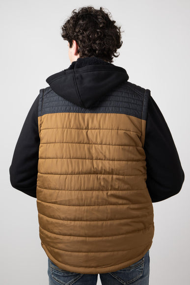 Puffer Vest Hood Jacket for Men in Rustic Timber
