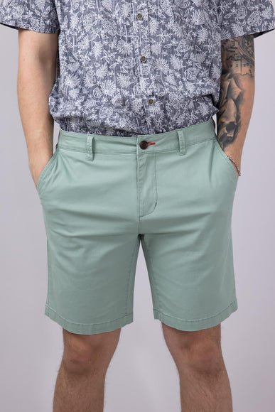 1897 Legends 9” Heavy Washed Twill Flat Front Shorts for Men in Green