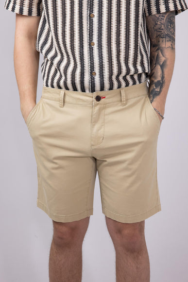 1897 Legends 9” Heavy Washed Twill Flat Front Shorts for Men in Khaki