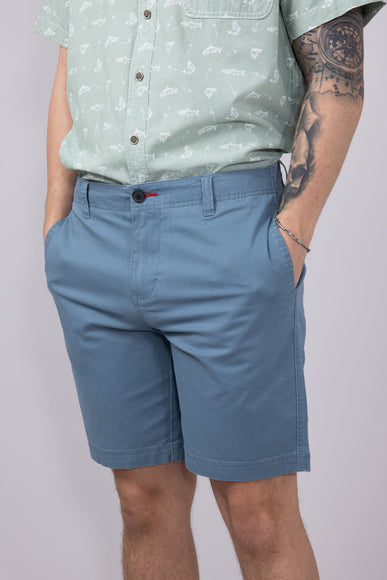 1897 Legends 9” Heavy Washed Twill Flat Front Shorts for Men in Blue