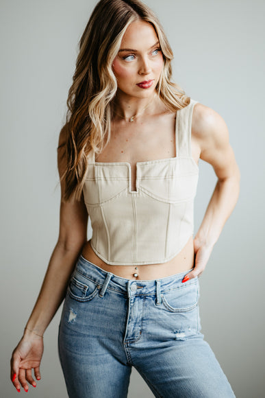 ACOA Bustier Top for Women in Cream