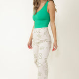 Bailey Rose Wide Leg Floral Printed Pants for Women in Olive