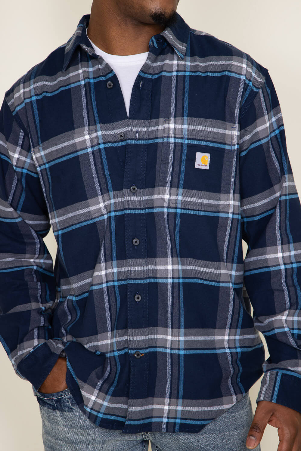 Carhartt Rugged Flex Midweight Flannel Shirt for Men in Blue | 105945 ...