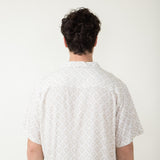 Woven Button Up Shirt for Men in Cream