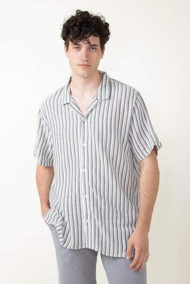 Woven Resort Button Up Shirt for Men in White