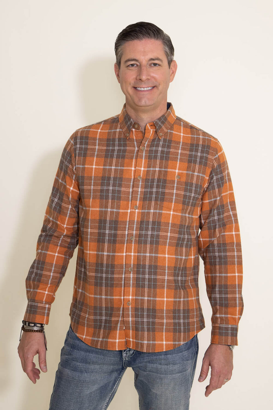 River Flannel Shirt // Orange Plaid (M) - Fashion Clearance - Touch of  Modern