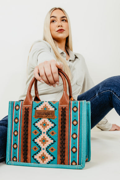 Wrangler Crossbody Tote Bag for Women in Turquoise