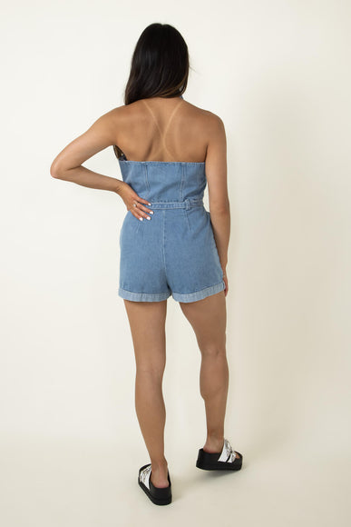 ACOA Western Halter Romper for Women in Denim