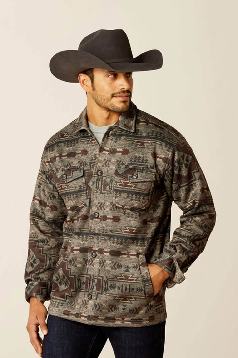 Ariat Caldwell Printed Shirt Jacket for Men in Brindle | 10052781-BRIN –  Glik's