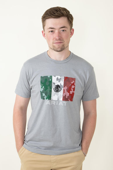 Ariat Mexico Camo Flag T-Shirt for Men in Grey