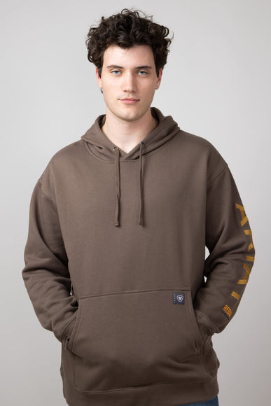 Ariat Rebar Graphic Hoodie for Men in Chocolate Chip